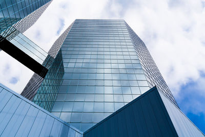 Low angle view of modern building against sky