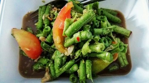 Close-up of meal served in plate