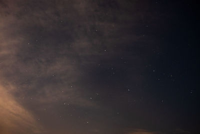 Low angle view of sky at night