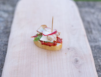 Close-up of food on table