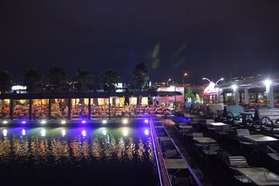 Illuminated city at night