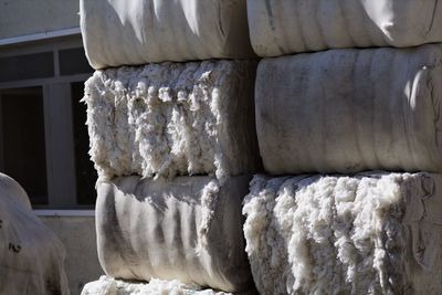 Close-up of statue against snow