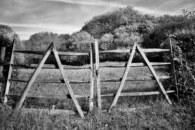 Fence on field