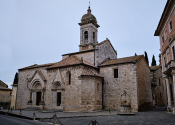 Low angle view of old building against sky