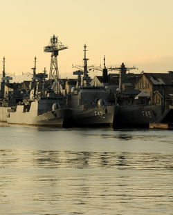 Boats in harbor