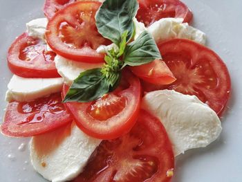 Close-up of strawberries in plate