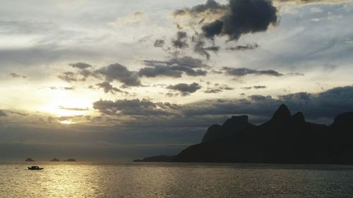 Scenic view of sea at sunset