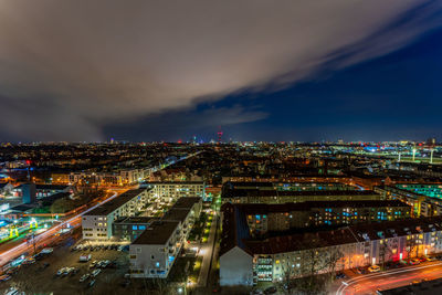 Cologne cityscape at night, germany.