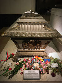 High angle view of various flowers on table