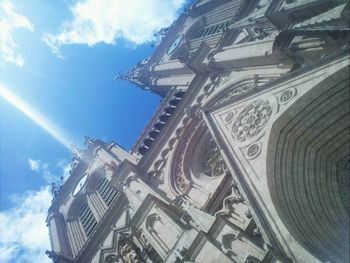 Low angle view of temple building against sky