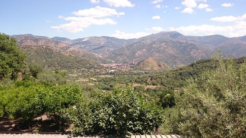 Scenic view of mountains against sky