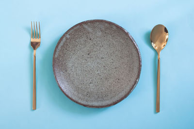 High angle view of ice cream on table