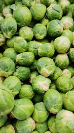 Full frame shot of brussels sprout for sale at market