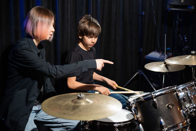 Man playing drum