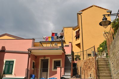 Low angle view of buildings against sky