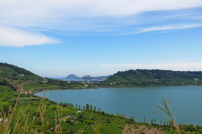 Scenic view of landscape against cloudy sky