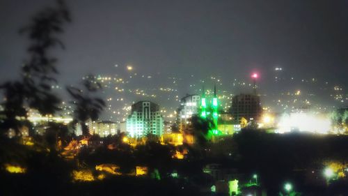 View of illuminated cityscape at night