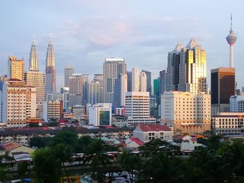 View of skyscrapers in city