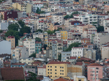 High angle view of residential district