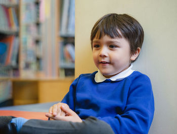 Portrait of boy at home