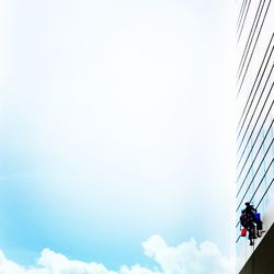 Low angle view of skyscraper against sky
