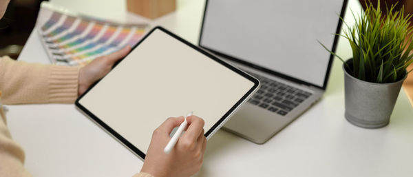 Woman working at desk