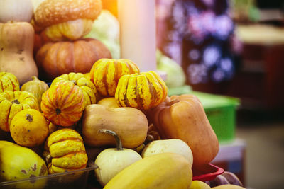 Organic pumpkins at farmers' market