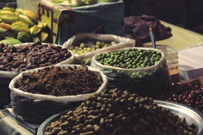 Vegetables for sale at market stall