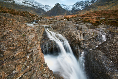 Scenic view of waterfall