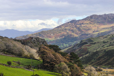 Scenic view of mountains against sky