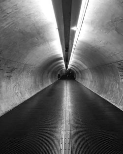 View of empty subway tunnel