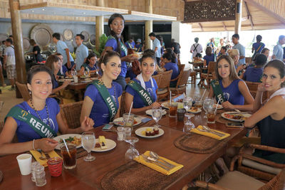 Group of people at restaurant