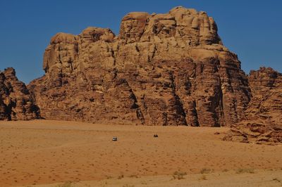 Rock formations in desert against sky