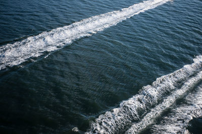 High angle view of rippled water in sea