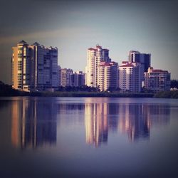 City skyline with waterfront