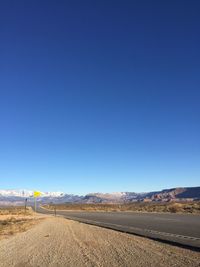 Scenic view of landscape against clear blue sky