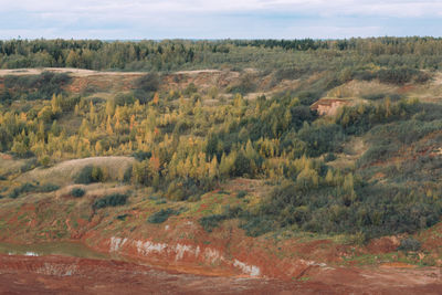 Autumn landscape in Šaltiškiai querry, lithuania.