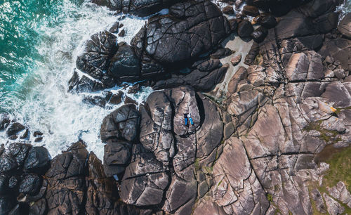 High angle view of rock formations