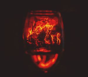 Close-up of burning candle