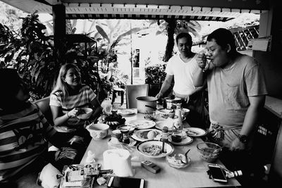 People sitting in restaurant