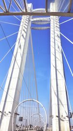 Low angle view of suspension bridge