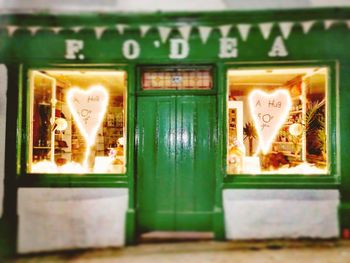 Close-up of open door