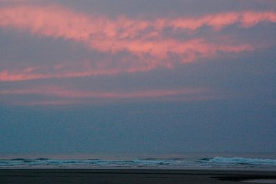 Scenic view of sea against sky at sunset