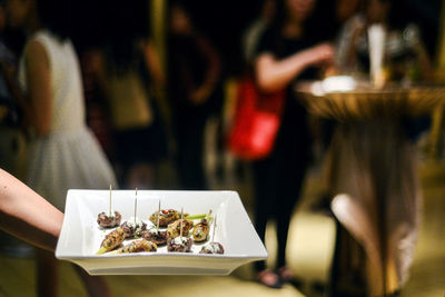 Close-up of food on table in restaurant