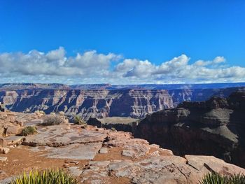 Scenic view of landscape against cloudy sky