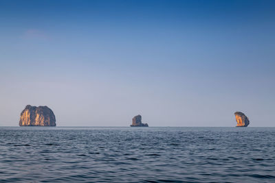 Beautiful islands of krabi, thailand. island in a blue sea and beautiful sky.