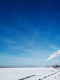 Scenic view of sea against sky during winter