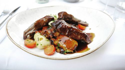 Close-up of food in plate