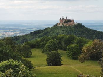 View of burg hohenzollern in green environment