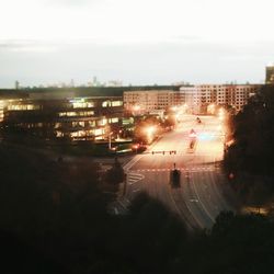 Illuminated cityscape at night